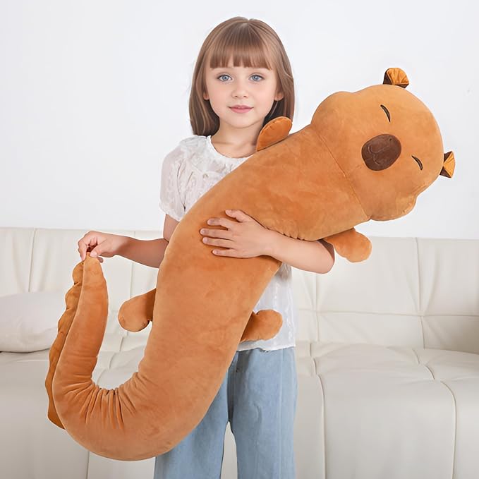 Tianmihou 48 inch Giant Capybara Plush Stuffed Animal, Big Capybara Glow in The Dark Fluorescent Plushies Pillow Toy, Jumbo Cute Capibara Body Pillow Gifts for Kids Adults, Birthday