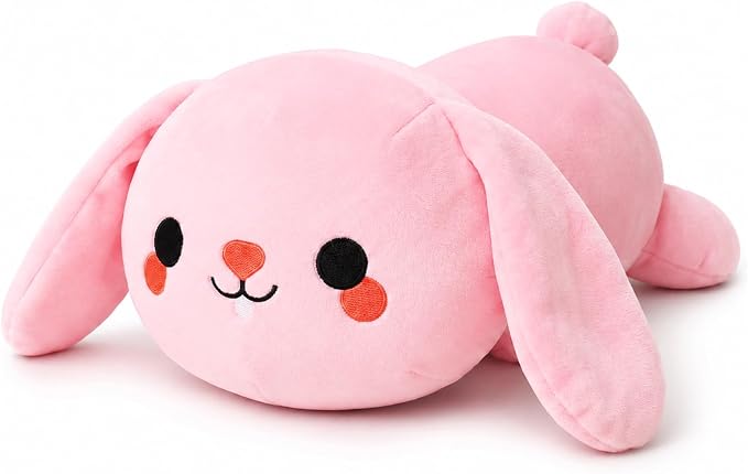 TOYSYM Weighted Stuffed Animals, 1.6 lbs Bunny Stuffed Animal with Weighted Beads, Cute Plush Toy Pillow Gifts for Adults Kids Boys Girls