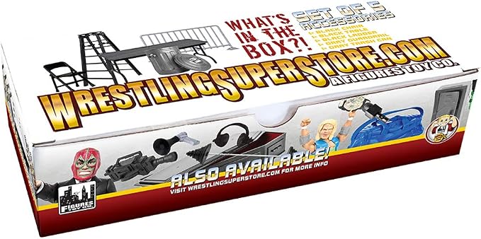 Set of 5 Wrestling Prop Accessories for Wrestling Action Figures | Includes The Most Essential Wrestling Figure Accessories Every Wrestling Action Figure Collection Needs