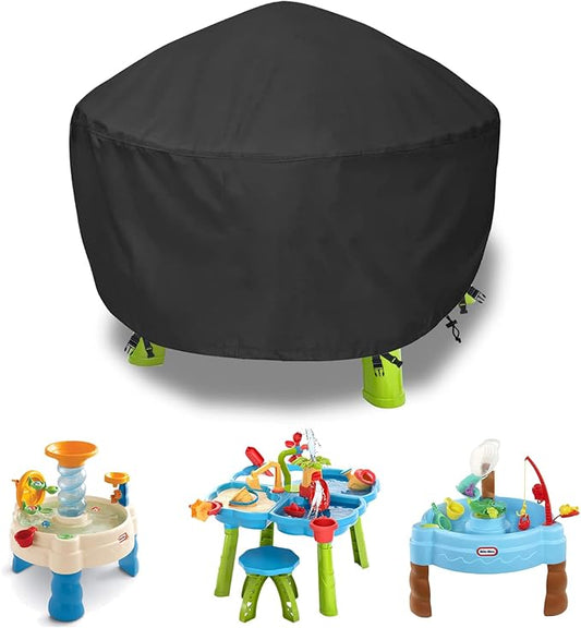 Kids Water Table Cover Spiralin' Seas Waterpark Play Sand Water Table Outdoor Toys Cover 34X34X18 inch-Black