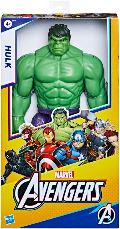 Avengers Marvel Titan Hero Series Blast Gear Deluxe Hulk Action Figure, 12-Inch Toy, Inspired by Marvel Comics, for Kids Ages 4 and Up , Green