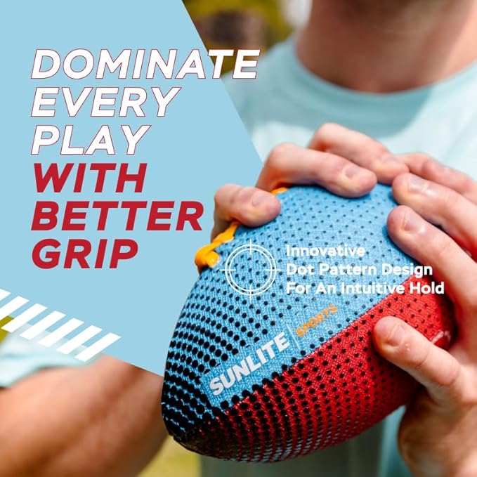 Sunlite Sports Waterproof Football for Lawn Backyard Pool Beach Lake Park Water Toy, Outdoor Play, for Kids Children Teens Adults, Family Fun