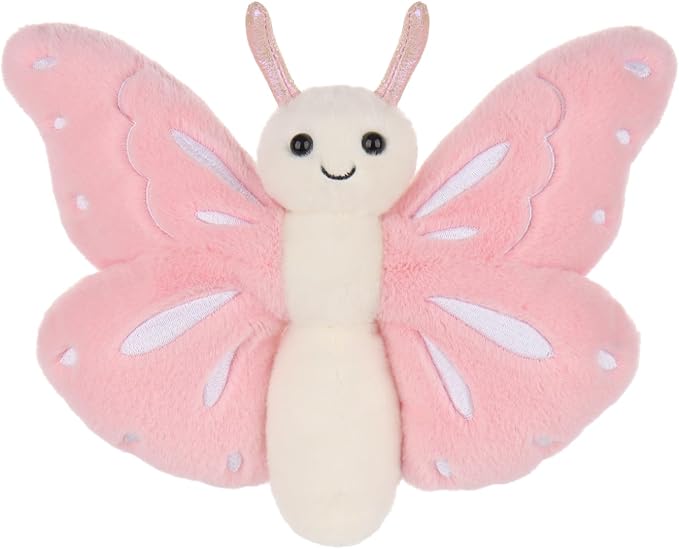 Apricot Lamb Pink Butterfly Plush Stuffed Animals for Kids, Soft Cute Plush Toys for Baby Girl and Boy, Fluffy Pink Butterfly Pink