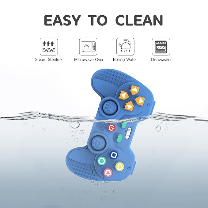 Hooku Silicone Teething Toys for Babies 0-6 Months, Teethers for Babies 6-12 Months, Remote Teether for Baby, Sensory Toys for Babies, Baby Chew Toys
