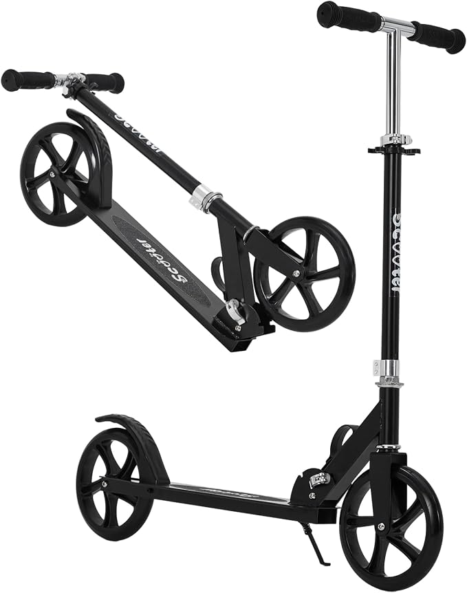 Kick Scooter for Ages 6+,Foldable Lightweight 8IN Big Wheels Scooter for Kids, Teen and Adults, 3 Adjustable Levels
