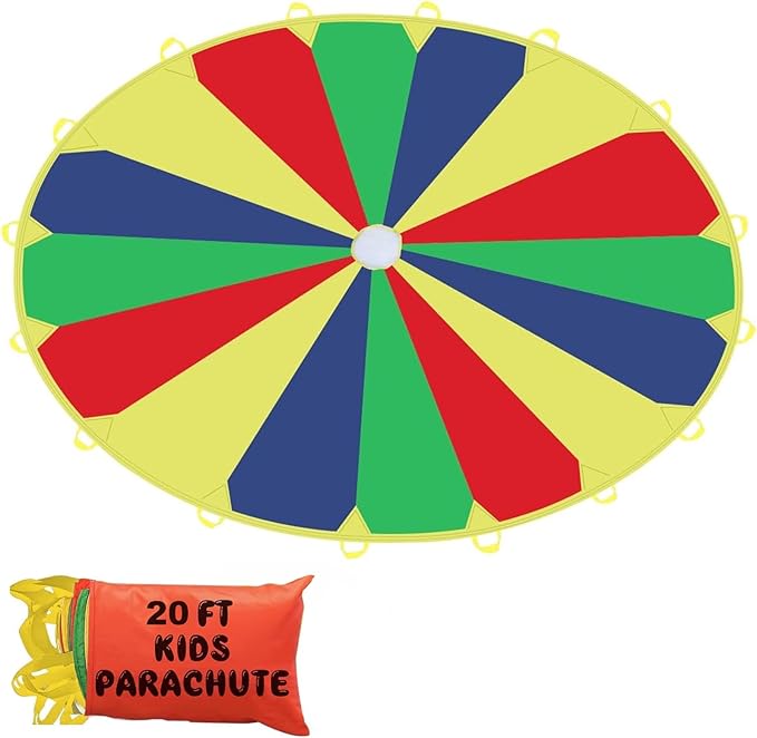 Sonyabecca Parachute Kids Play 8FT,10FT,12FT,16FT,20FT for 8-12 Years Game, Kids Party Game