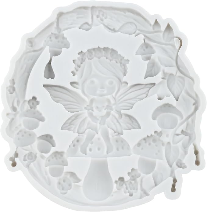 Flower Fairy Polymer Clay Molds Elf Girl Mushroom Garland Silicone Mold for Epoxy Resin Casting DIY Crafts Air Dry Polymer Crafts Supplies Clay Tools