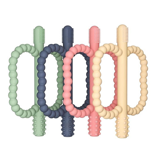 4 Pack Baby Silicone Teething Toys, Teething Sticks for Babies,Silicone teether Tubes for Baby Girl,BPA Free, Soothe Gums for 0-6 3-12 18-36 Months, Newborn Infants Toddler Sensory Chew Toys