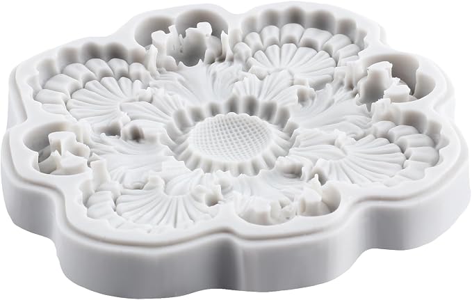 Baroque Polymer Clay Mold Relief Flower Lace Silicone Molds Embossed Flower Mold for DIY Craft Epoxy Resin Casting Polymer Clay Tools Crafts Air Dry Jewelry Making
