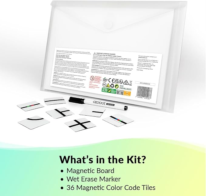 Ozobot Color Code Magnets Base Kit, Interactive Coding Learning Tool for Kids Ages 5+, Enhances Logic & Problem Solving Skills, Classroom Education, 36 Tiles, Evo Required Not Included