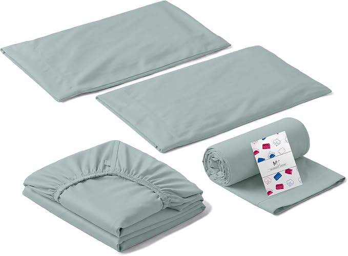 Queen Size Sheets Set, 4-Piece Premium Egyptian Long-Staple 100% Cotton Bedding Set, Single-Ply Luxury Sateen Weave Hotel Quality Sheets, Soft & Breathable, 15” Deep Pockets, Sage Green