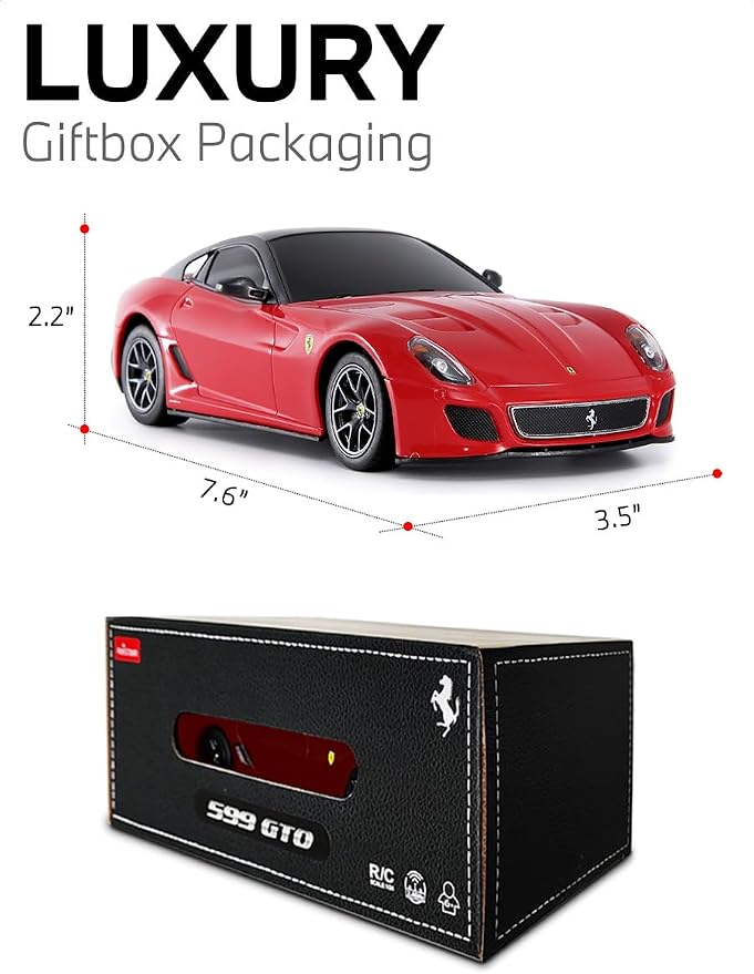 RASTAR 46400 1/24 RC Car Ferrari 599 GTO with 2.4G Remote | Officially Licensed, Ideal Gift, 2.4G Remote, Independent Suspension, RC Car Model for Play & Display