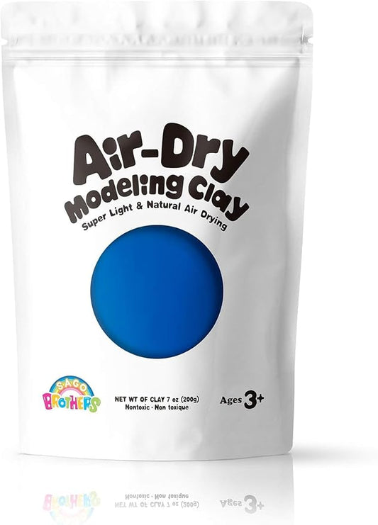 Sago Brothers Modeling Clay for Kids - Blue, 7 oz Molding Magic Clay for Kids Air Dry, Super Soft Clay for DIY Slime, Ultra Light Air Dry Modeling Clay for Toddlers Children Teens | Molding magic clay for kids air dry, super soft for DIY slime. Ultra l...