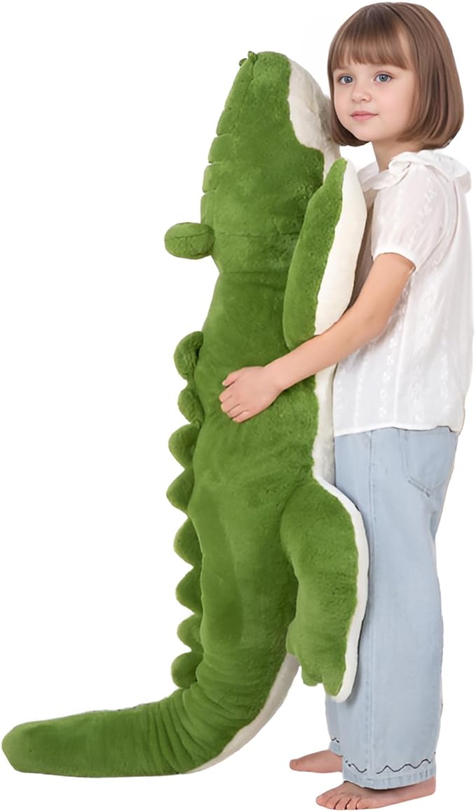 FFxiong 60 inch Green Giant Alligator Plush Stuffed Animal Toy 5 Feet Huge Big Soft Body Long Pillow Cute Extra Large Crocodile Plushies Gift for Kids Girl Boy Birthday Valentines Christmas