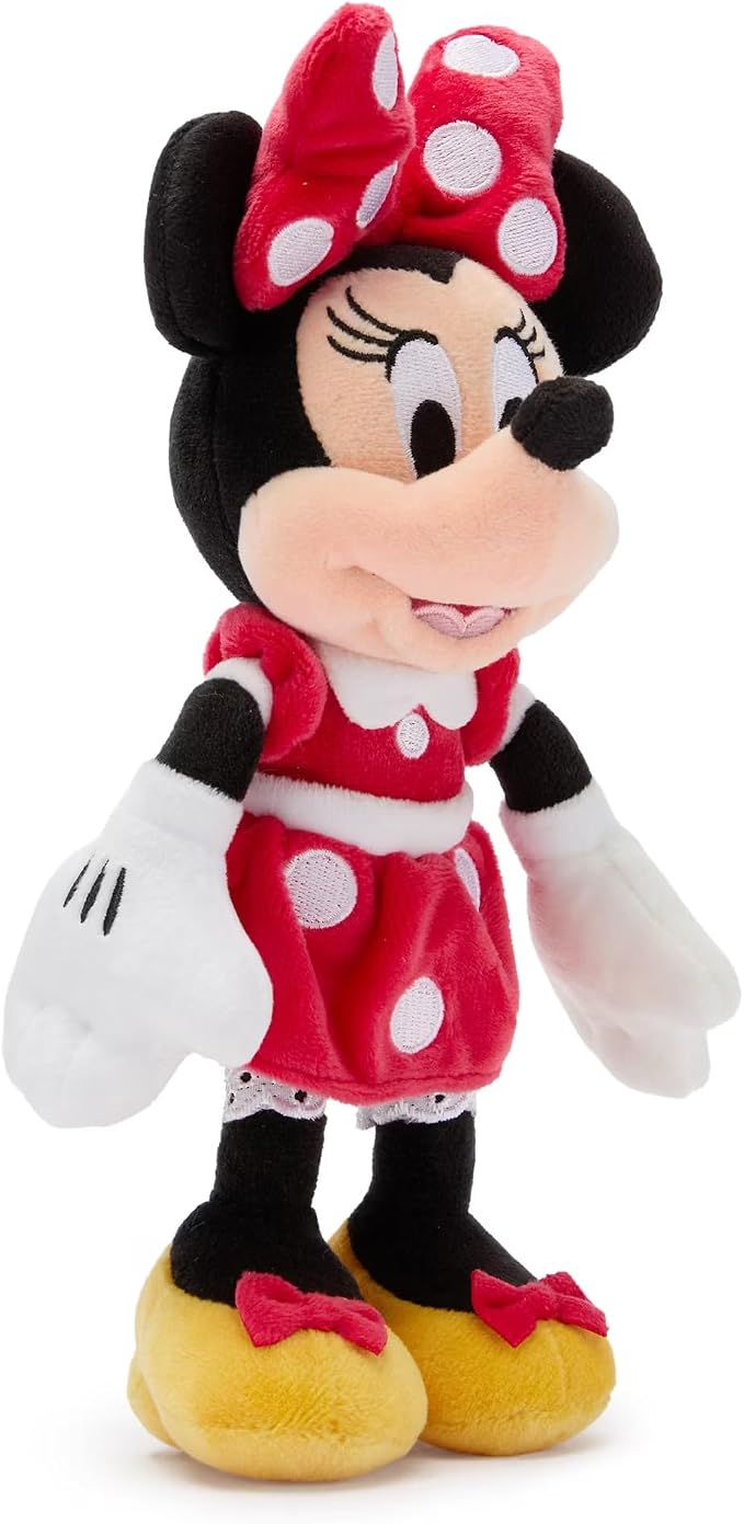 Disney Store Official Mini Bean Bag Plushies – Minnie Mouse – Red Dress - Cute Stuffed Animal with Detailed Sculpting, Embroidered Features, & Bean Bag Bottom - Plush Toys for Kids