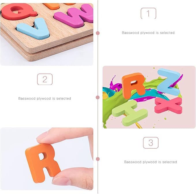 Wooden Puzzles for Toddlers 3-5, Boys & Girls, Montessori Toddler | 3 in 1 Wooden Puzzle, Alphanumeric Graphics Cognitive, for toddlers 3-5 make, natural wood, gift for a birthday