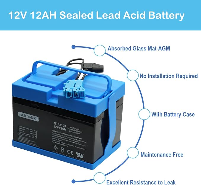 12 Volt Battery for Peg Perego John Deere Gator Polaris Gaucho Rock'in Case Ih Tractor Ride On 12v 12ah Replacement Battery for Peg-Perego Kid's Toys Car