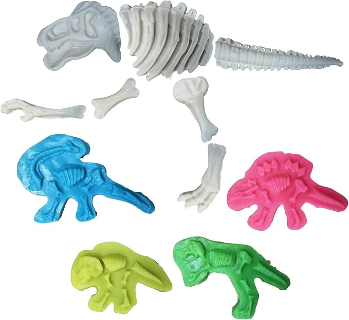 Unleash Creativity with 11 Unique Dinosaur Fossil Molds Dough Toys Dough Whit 5 Bright Color Dough.Ideal as a Gift for Kids Aged 3-4-8 Years