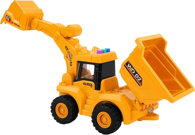 11" Dump Truck Toy, 1: 18 Scale, Inertia-Powered Dump Truck, with Realistic Lights, Rumbling Action, Anti-Slip Tires, Sturdy Plastic – Indoor & Outdoor Sandbox Vehicle for Kids Ages 3+ - Easter Gifts
