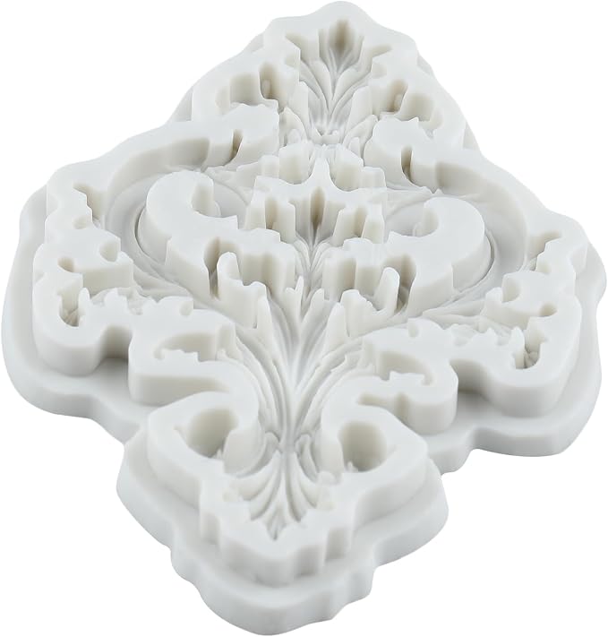 Baroque Silicone Mold Curlicues Scroll Lace Polymer Clay Mold Vintage Relief Flower Lace Filigree Molds for DIY Crafts Epoxy Resin Casting Air Dry Polymer Clay Plaster Jewelry Making
