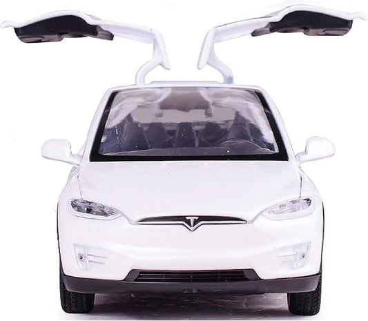 gidoyi Toy Car Model X, Pull Back Car Toys Alloy Vehicles with Lights and Sound 1:32 Scale Model Car (White)