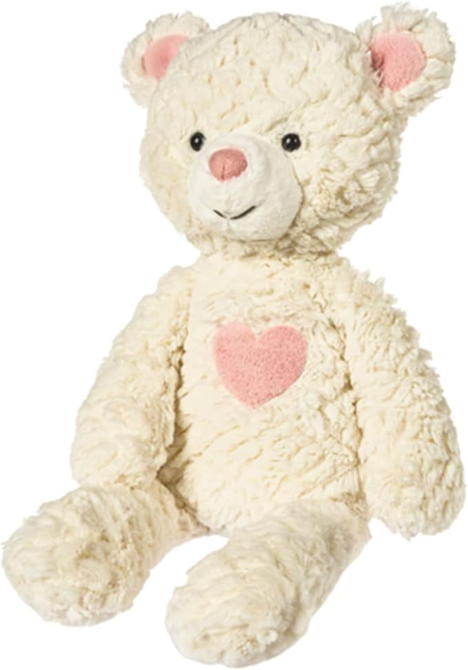 Mary Meyer Teddy Bear - Putty Collection Super Soft Stuffed Animal Plush Classic Toy Plushie, 17" Large, Warm & Fuzzy Cream with Pink Heart