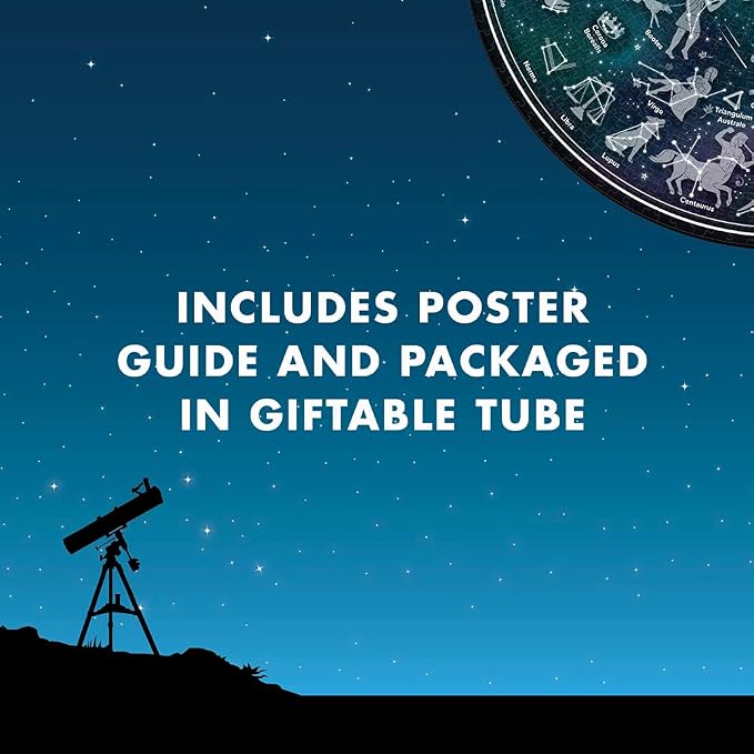 Ridley's Games: Map of The Stars 1000-Piece Jigsaw Puzzle |Perfect for Astrology/Astronomy Lovers with Over 30-Unique Constillations | Perfect Room Décor Once Completed | Storage Tube Included
