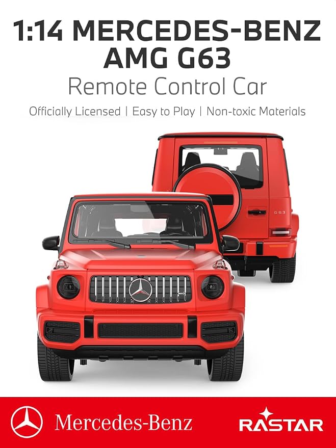 RASTAR 95700 1/14 RC Car Mercedes-AMG G 63 with Openable Doors | Officially Licensed, Ideal Gift, 2.4G Remote, Working Lights, Independent Suspension, Off-Road SUV RC Car Model