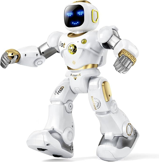 Ruko 1088 Programmable Robot Toy for Kids, Large Interactive RC Robot with App Control, STEM Learning Gift for Boys & Girls Ages 4 5 6 7 8 9, Gold