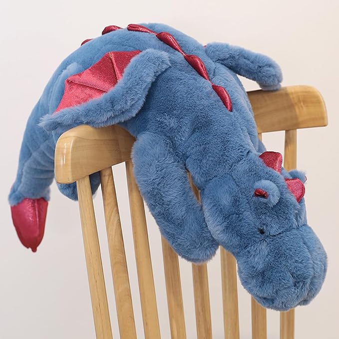 Large Dragon Stuffed Animal, Soft Dragon Plush Toy 51.2" 7Lbs for Kids and Adults, Available in Blue, Green, Pink, and White