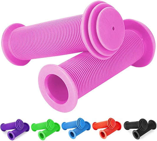 Kids Bike Grips - 105mm Bicycle Handlebar Grips With Mushroom Pattern for Bikes, Balance Bikes, and Kick Scooters