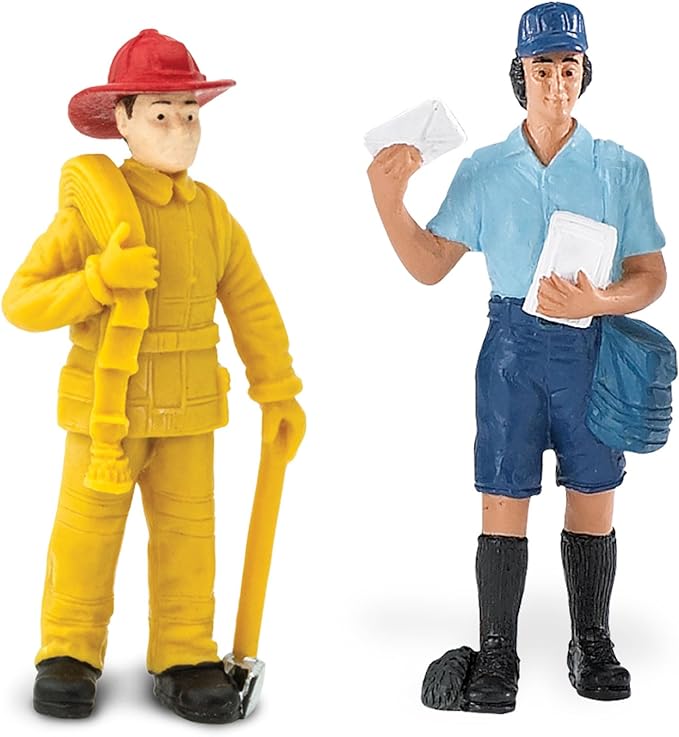 Safari Ltd. People TOOB - 7 Everyday Heroes Figurines of Construction Worker, Policeman, Mailman, Pilot, Chef, Fireman, and Veterinarian - Fun Educational Play Toy Set for Boys, Girls & Kids 3+