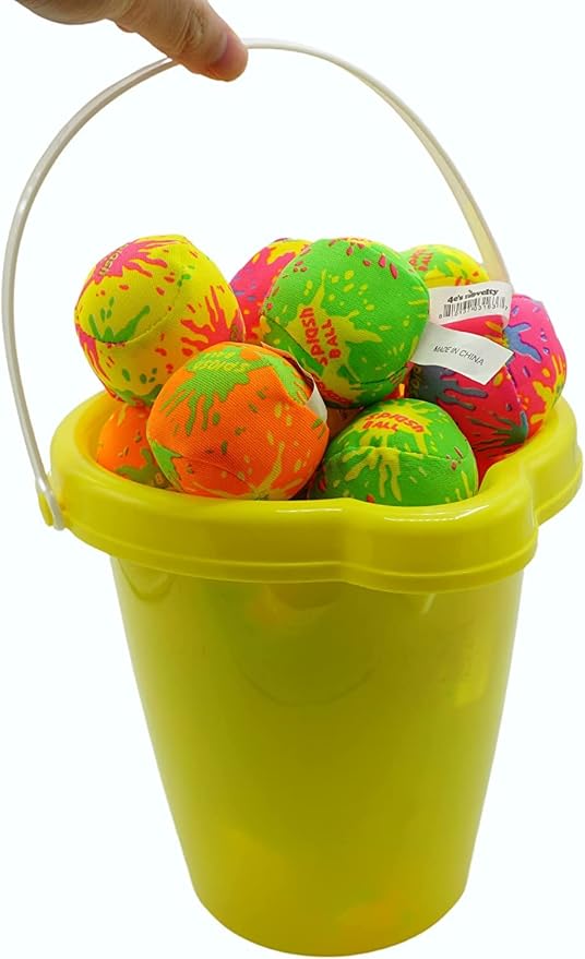 4E's Novelty 6 Pack 7.5" Beach Buckets and Shovels for Kids Bulk - Strong Large Sand Bucket for Toddler Beach Toys for Kids 3-10, Sandbox Toys