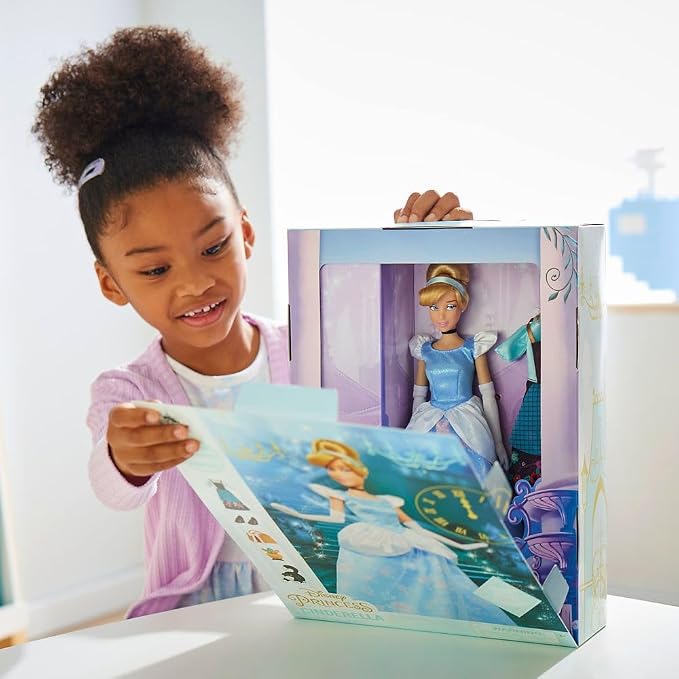 Disney Store Official Cinderella Story Doll - 11 Inches - Includes Coloring Book and Additional Dress, Princess Doll in Classic Outfit, Disney Princess Toys