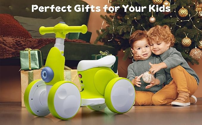 JoyRydz 6V Electric Baby Balance Bike with Bubble Machine,4 in 1 Toddler Balance Bike w/Remote Control for 1 Year Old Boys Girls Kids Bubble Bike Ride on Toys w/Powered Motor,Music,LED Lights (Cyan)
