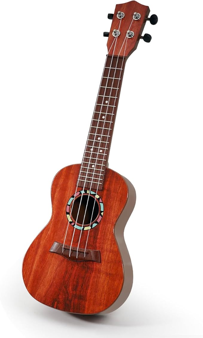 Raimy Kids Guitar Ukulele - 21in Ukulele Guitar Toys for Kids Ages 3 4 5 6 7+ Year Old Boys Girls Simulated Sound Quality Music Instruments Learning Education (Brown)