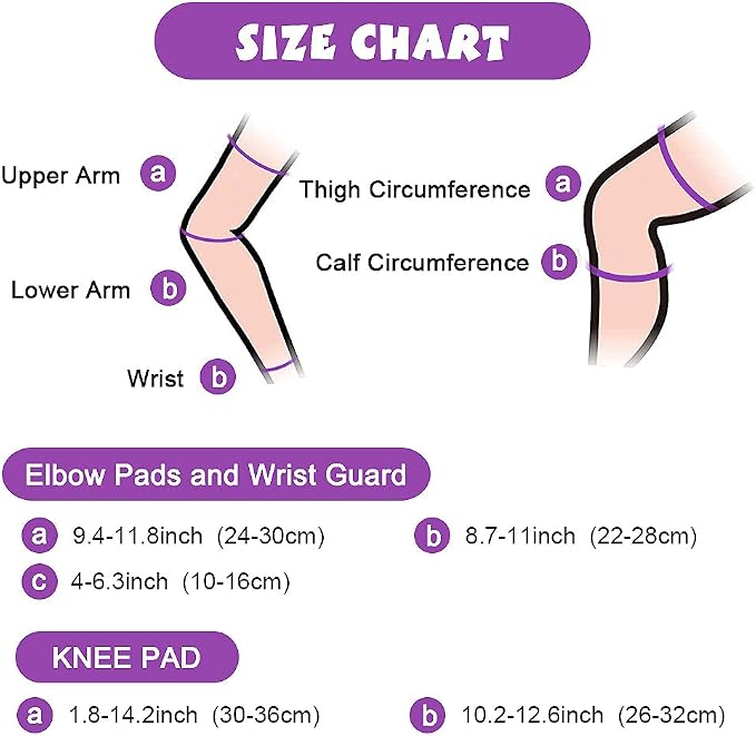 Wemfg Kids Protective Gear Set Knee Pads for Kids 3-14 Years Toddler Knee and Elbow Pads with Wrist Guards 3 in 1 for Skating Cycling Bike Rollerblading Scooter