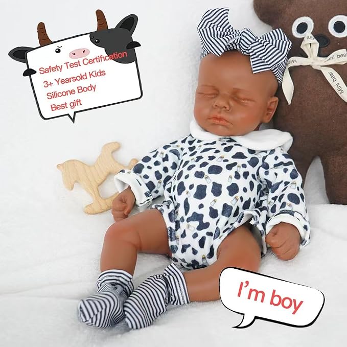 Boy 12 Inch, Full Body Silicone Baby Doll, Reborn Baby Dolls Silicone Full Body, Not Vinyl, Posable Newborn, Realistic Baby Doll