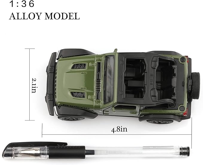 TOKAXI 1/36 Scale Jeep Wrangler Rubicon Diecast Car Models,Pull Back Vehicles Toy Cars,Cars Gifts for Boys Girls