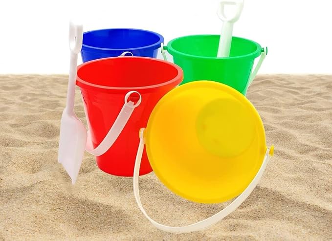 The Dreidel Company 36-Count Beach Day Playsets, Play Set Includes 1 Sand Bucket, 1 Shovel, Birthday Treats for Boys and Girls, Party Favors for Children, 5.25" Beach Set (36-Pack)