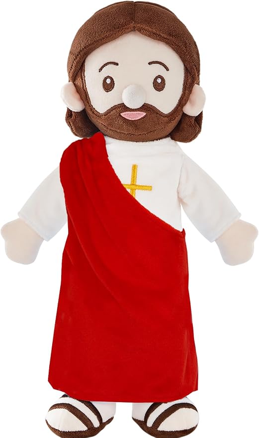 Jesus Plush Doll Jesus Plushie Stuffed Toy Christian Stuff Religious for Kids Christening Easter 14.2" (Red)