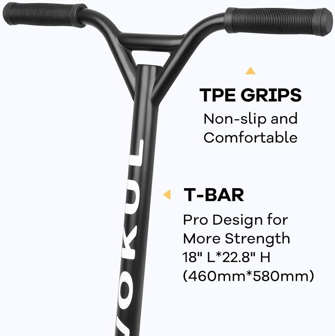 VOKUL S2 Pro Scooters for Kids Age 6-12 | Colorful Stunt Scooter for Beginners Teens | Trick Scooter for BMX Freestyle Tricks (Gold)