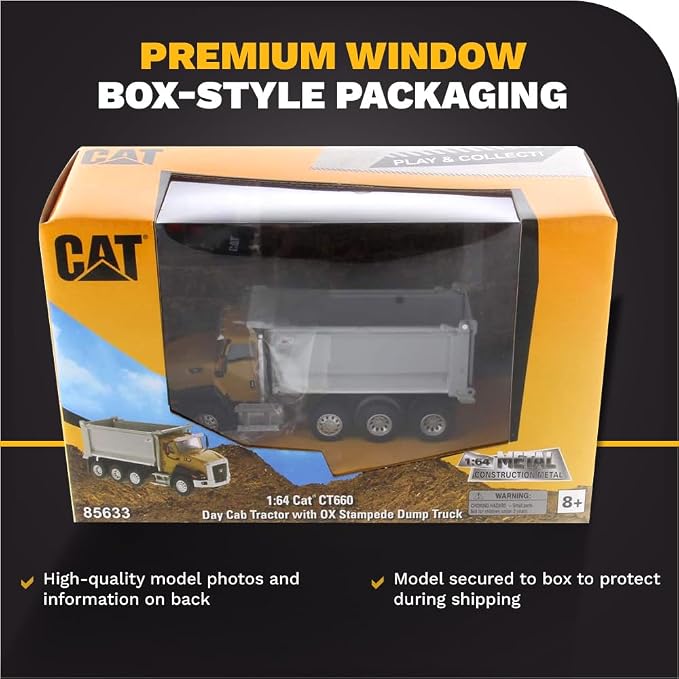 Diecast Masters 1:64 Scale Caterpillar CT660 OX Stampede Dump-Truck Model 85633 | Play & Collect Series Cat Construction Equipment