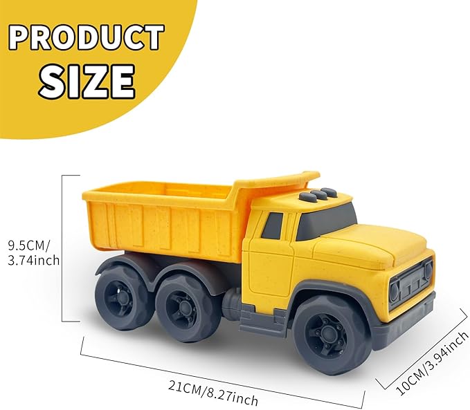 Aigitoy Toddler Car Toys for 1-3 Year Old, Yellow Dump Truck, BPA Free, Phthalates Free, PVC, Recycled Plastic, Construction Truck, Kids Outdoor Toys, Christmas Birthday Gifts for Boys Girls
