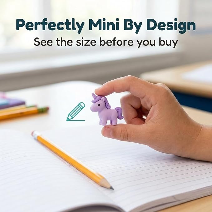 PURPLE LADYBUG Eraser Lab Mermaid & Unicorn Eraser Making Kit - Birthday Gift for Girls Ages 5-10, Make Your Own DIY Clay Eraser Kit, Gift for 7 Year Old Girl, Back to School Supply