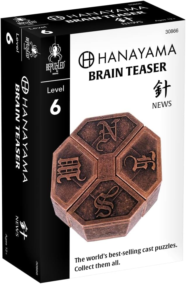 BePuzzled | News Hanayama Metal Brainteaser Puzzle Mensa Rated Level 6, for Ages 12 and Up