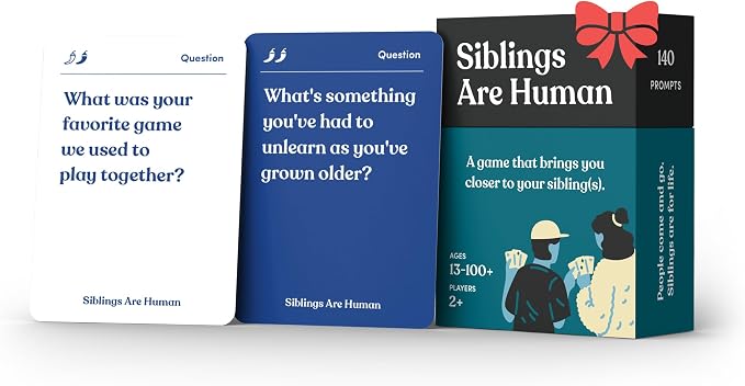 Siblings are Human | 140 Conversation Cards to Help Deepen Sibling Relationships | Card Game for Bonding & Communication | Therapy for Adults