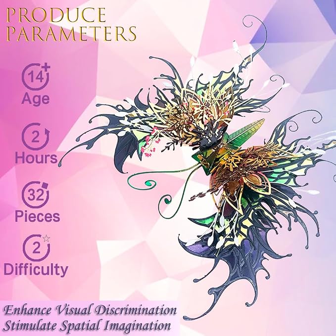 3D Metal Puzzles for Adults,Butterfly Model Building Kits,Cute Insect Design,Brain Teaser Puzzle,DIY Mechanical Assembly Kit Creative Ornament Suitable for Home Decor Art Craft (Black)