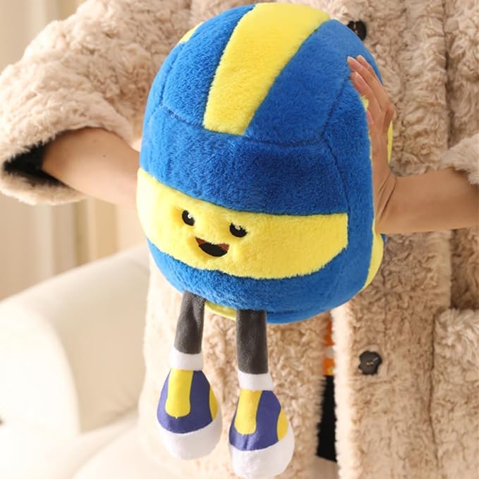 Funny Volleyball Plush with Legs – Cute Stuffed Animal Toy for Boys Girls, Volleyball Throw Pillow Gift for Room Decor, Couch or Bed Volleyball Theme Gifts (Dark Blue Volleyball Pillow 11 Inch)