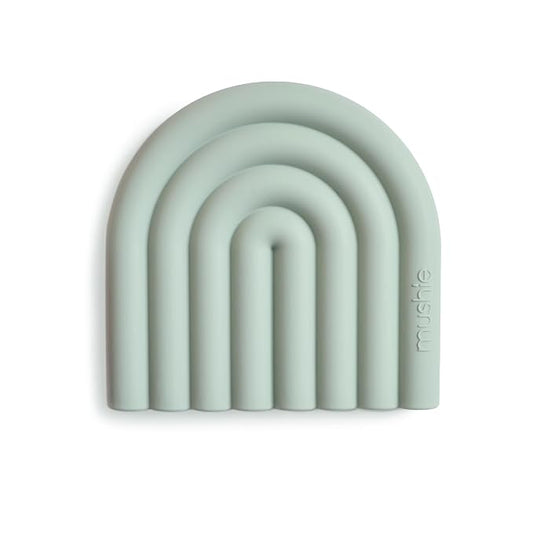 mushie Silicone Baby Teether Toy | Rainbow (Cambridge Blue)